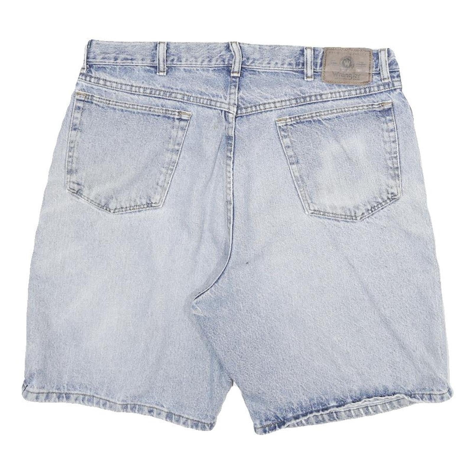 WRANGLER Mens Denim Blue Casual Shorts 2XL W36 Cotton Blend Classic Fit