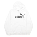 PUMA Womens White Hoodie XL Cotton Blend Pullover Casual Sportswear