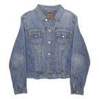 LEVI'S Womens Blue Denim Jacket L Cotton Button Plain Classic Fit Casual