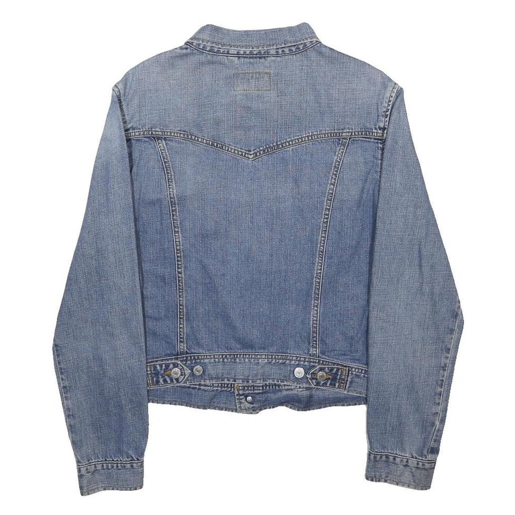 LEVI'S Womens Blue Denim Jacket L Cotton Button Plain Classic Fit Casual