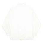HABAND Womens White Nylon Button Jacket L Plain Lightweight Casual Outerwear
