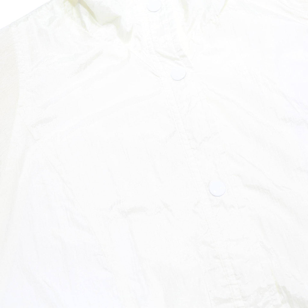 HABAND Womens White Nylon Button Jacket L Plain Lightweight Casual Outerwear