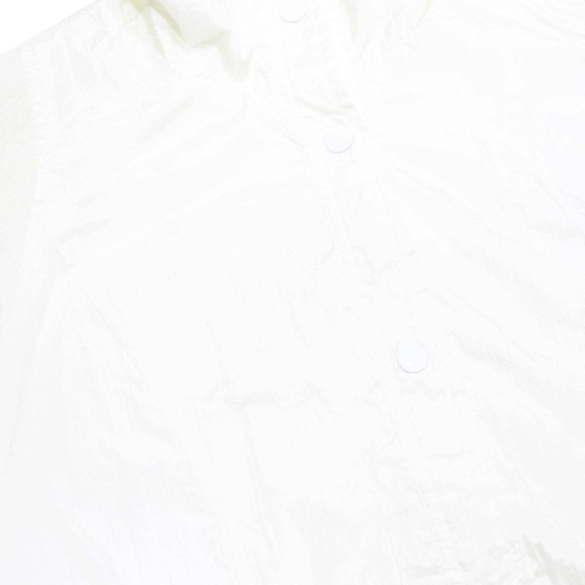 HABAND Womens White Nylon Button Jacket L Plain Lightweight Casual Outerwear