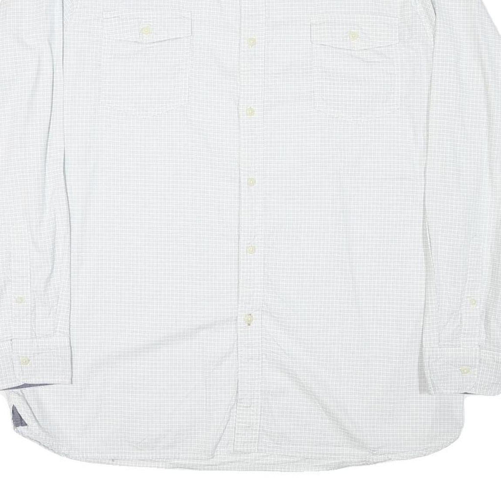 LEE Mens White Check Shirt XL Cotton Blend Casual Long Sleeve Button Shirt