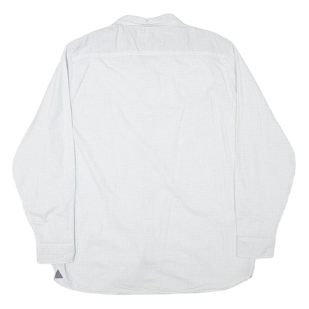 LEE Mens White Check Shirt XL Cotton Blend Casual Long Sleeve Button Shirt