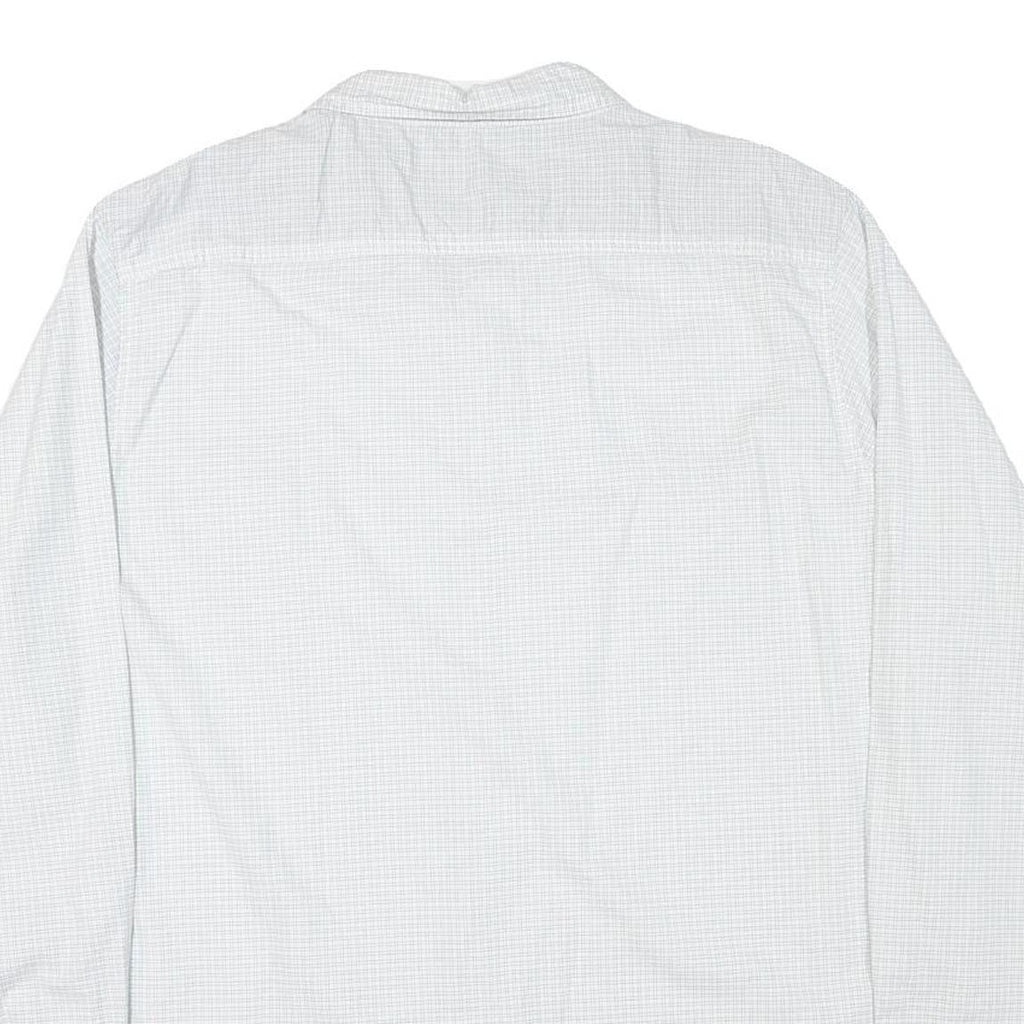 LEE Mens White Check Shirt XL Cotton Blend Casual Long Sleeve Button Shirt