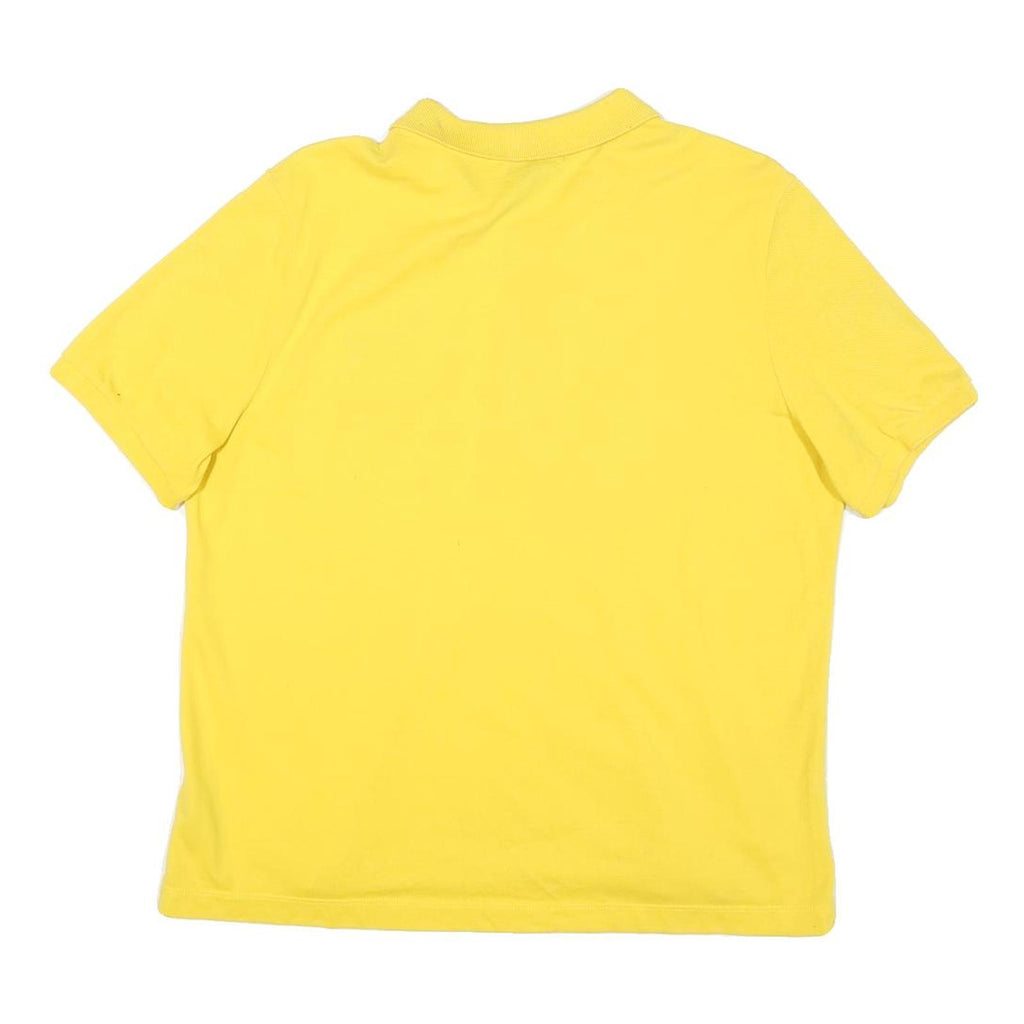 LAUREN RALPH LAUREN Womens Yellow Cotton Blend Short Sleeve Polo Shirt L