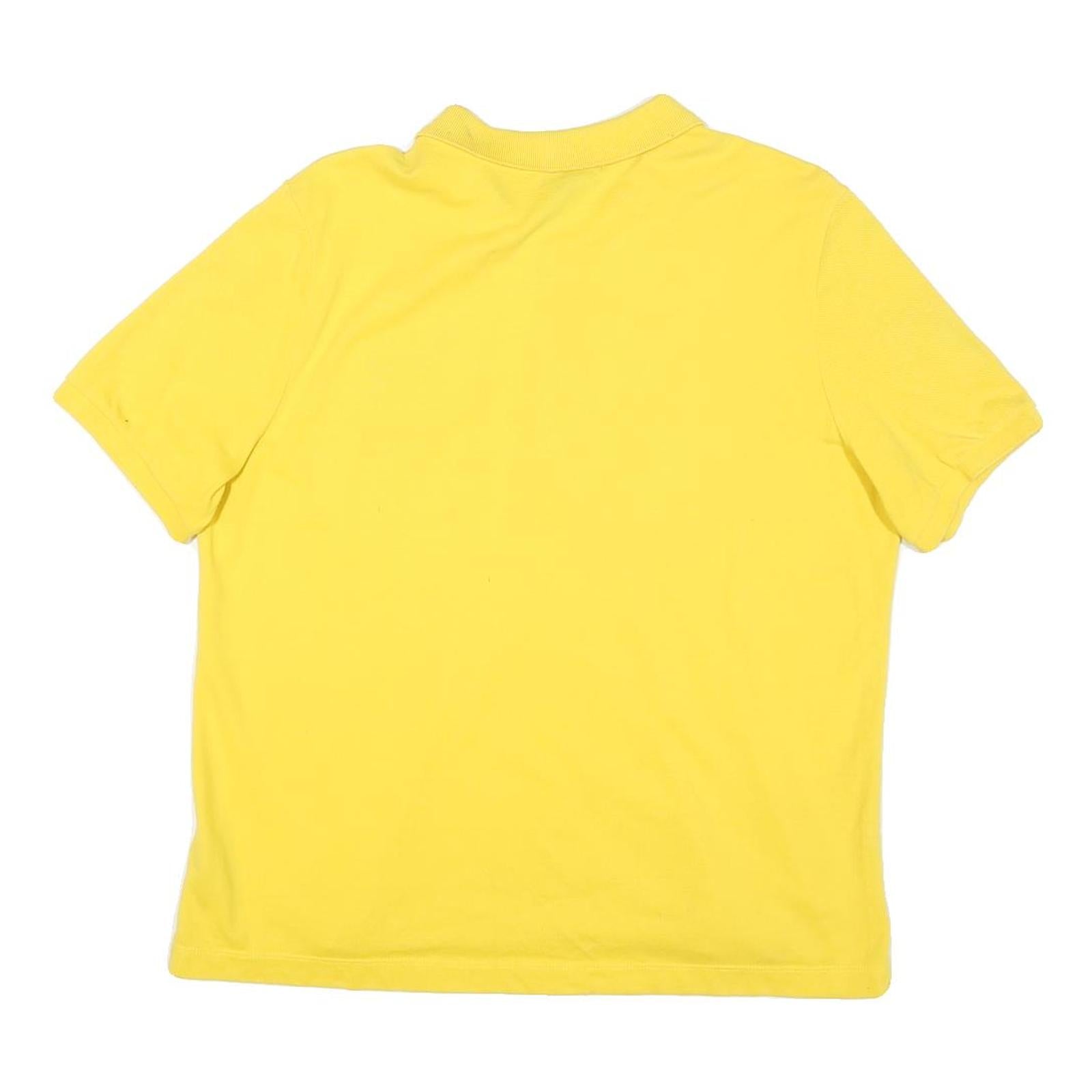 LAUREN RALPH LAUREN Womens Yellow Cotton Blend Short Sleeve Polo Shirt L