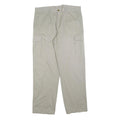 Mens Beige Cotton Blend Regular Fit Cargo Trousers W36 L32 Zip Closure Utility