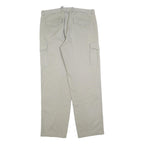 Mens Beige Cotton Blend Regular Fit Cargo Trousers W36 L32 Zip Closure Utility