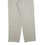 Mens Beige Cotton Blend Regular Fit Cargo Trousers W36 L32 Zip Closure Utility