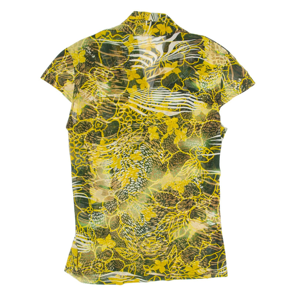 YING LAI Womens Printed Top Yellow Crazy Pattern L