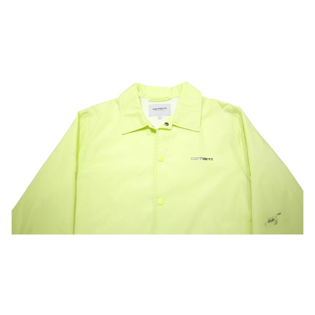 CARHARTT WIP Mens Yellow Coach Jacket S Nylon Button Plain Lightweight Sport