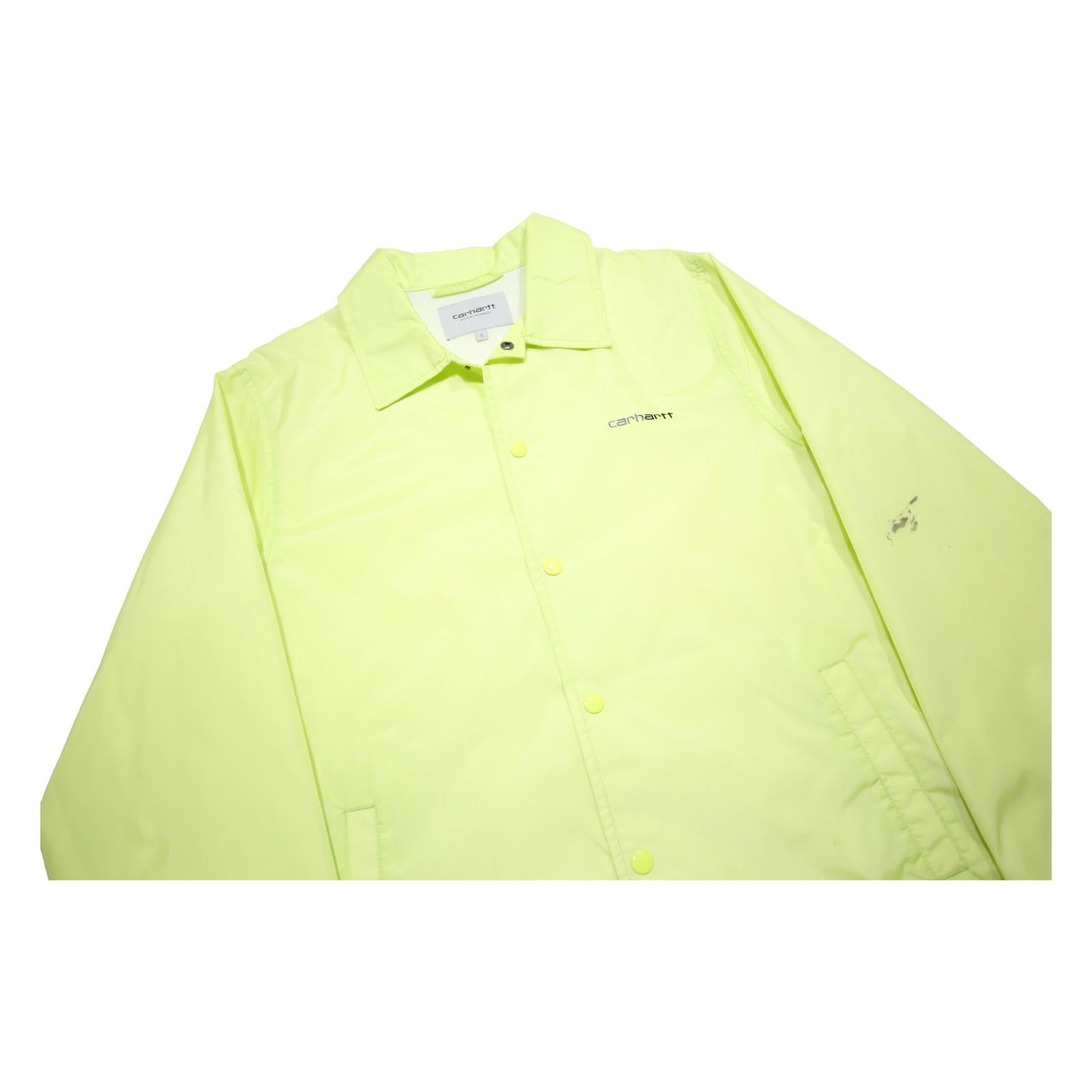 CARHARTT WIP Mens Yellow Coach Jacket S Nylon Button Plain Lightweight Sport