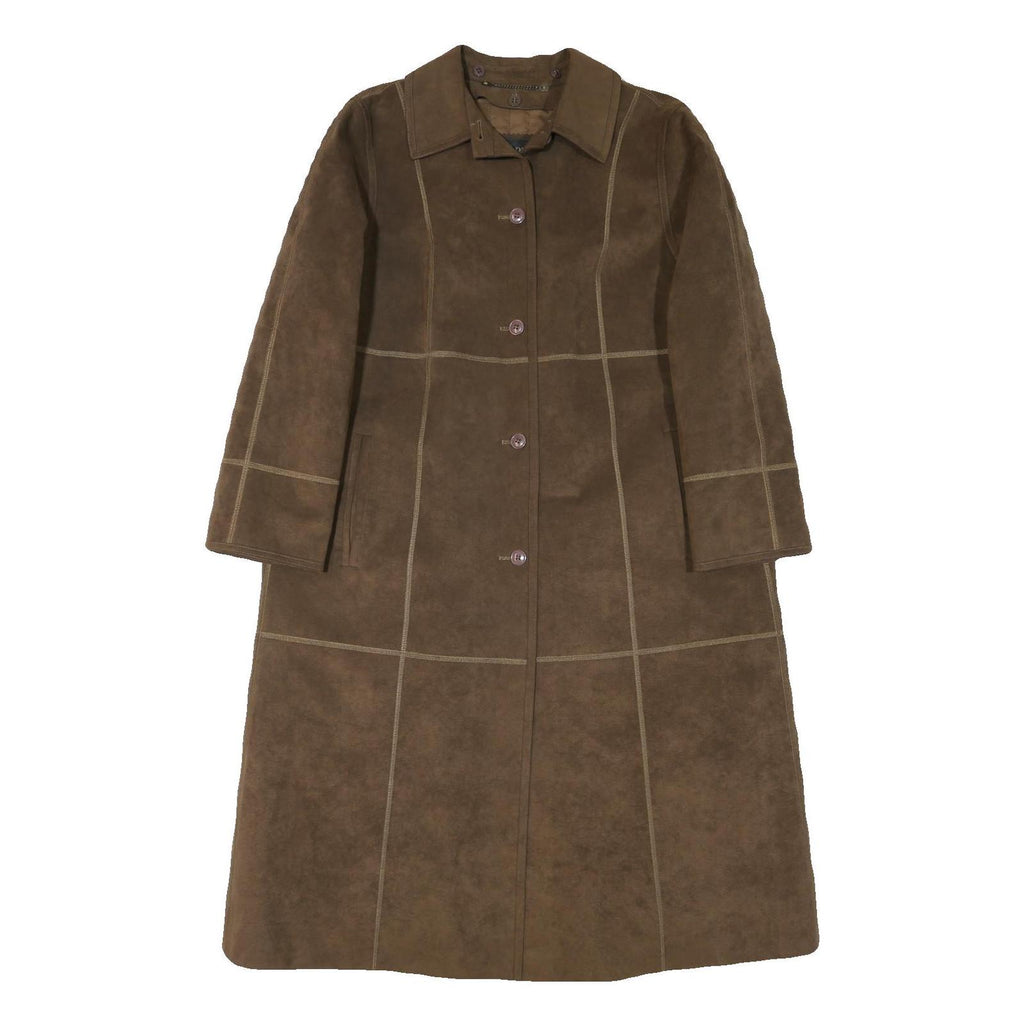 SMARTI Womens Brown Button Jacket L Polyester Blend Plain Stylish Detail