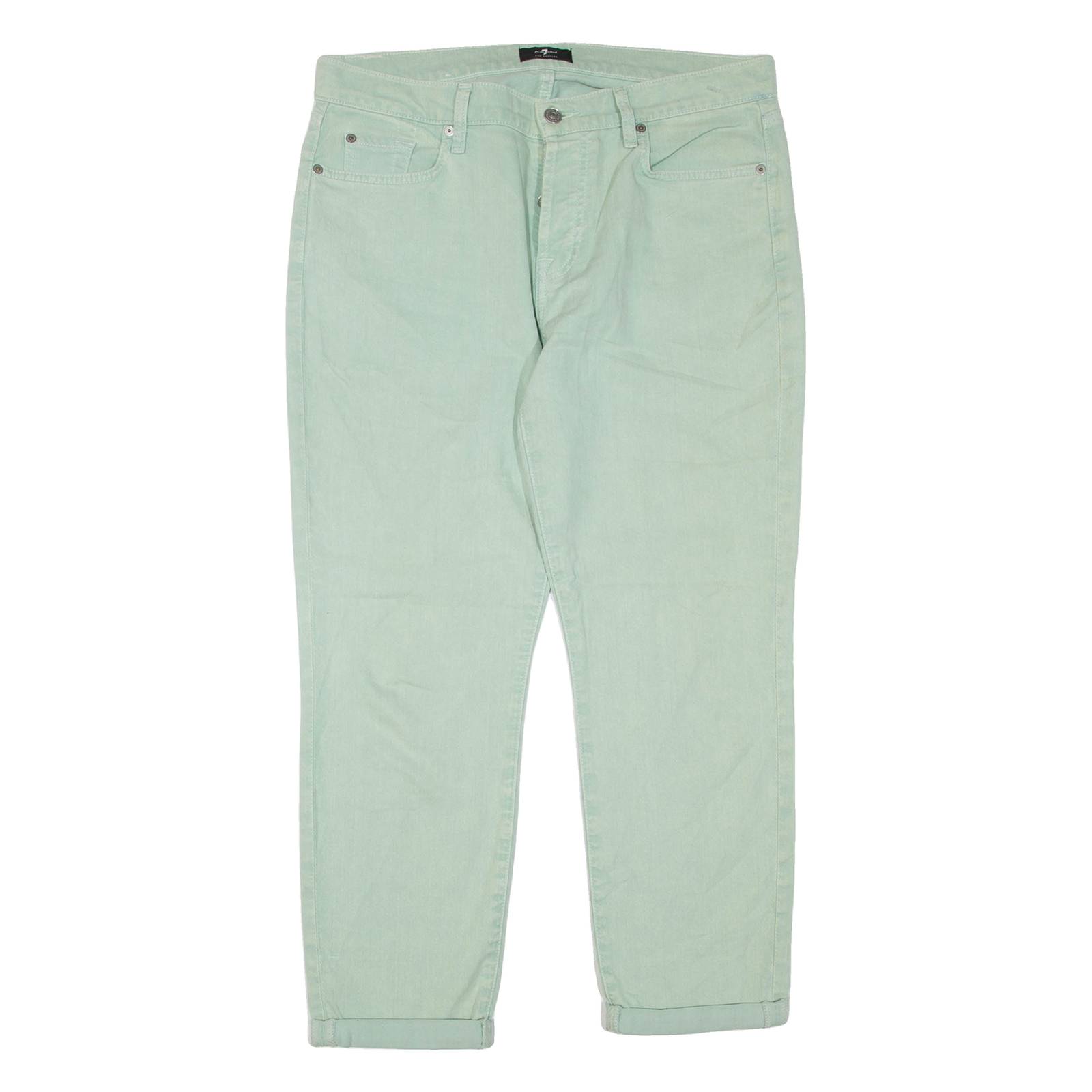 7 FOR ALL MANKIND Womens Jeans Green Regular Tapered W33 L26