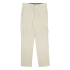 DICKIES Mens Cotton Blend Beige Slim Straight Trousers W31 L32 Workwear Zip