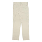 DICKIES Mens Cotton Blend Beige Slim Straight Trousers W31 L32 Workwear Zip