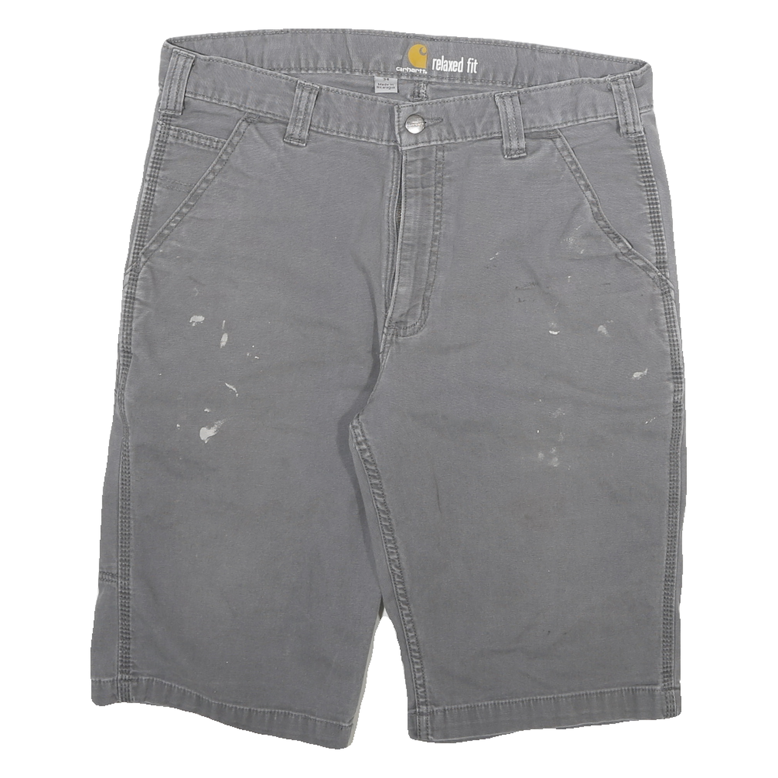 CARHARTT Mens Grey Casual Relaxed Fit L W32 Cotton Blend Shorts