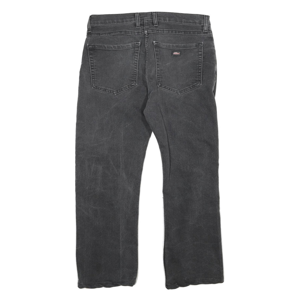 DICKIES Mens Regular Fit Black Denim Jeans W32 L26 Zip Closure Casual Workwear