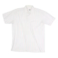 DONALLEY Mens White & Red Stripe Shirt S Cotton Blend Short Sleeve Casual