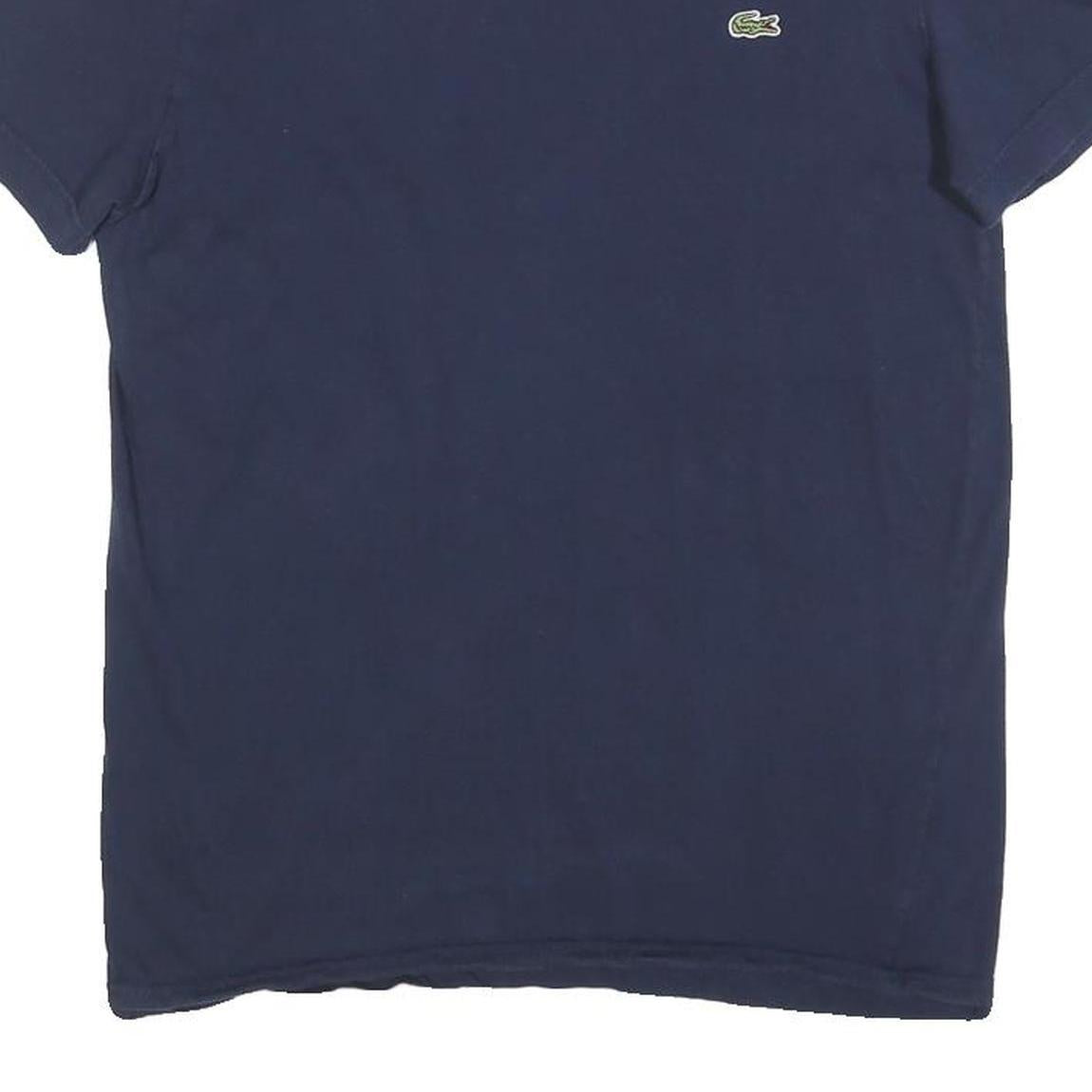 LACOSTE Mens Navy Blue Classic T-Shirt S Short Sleeve Crew Neck Cotton Blend