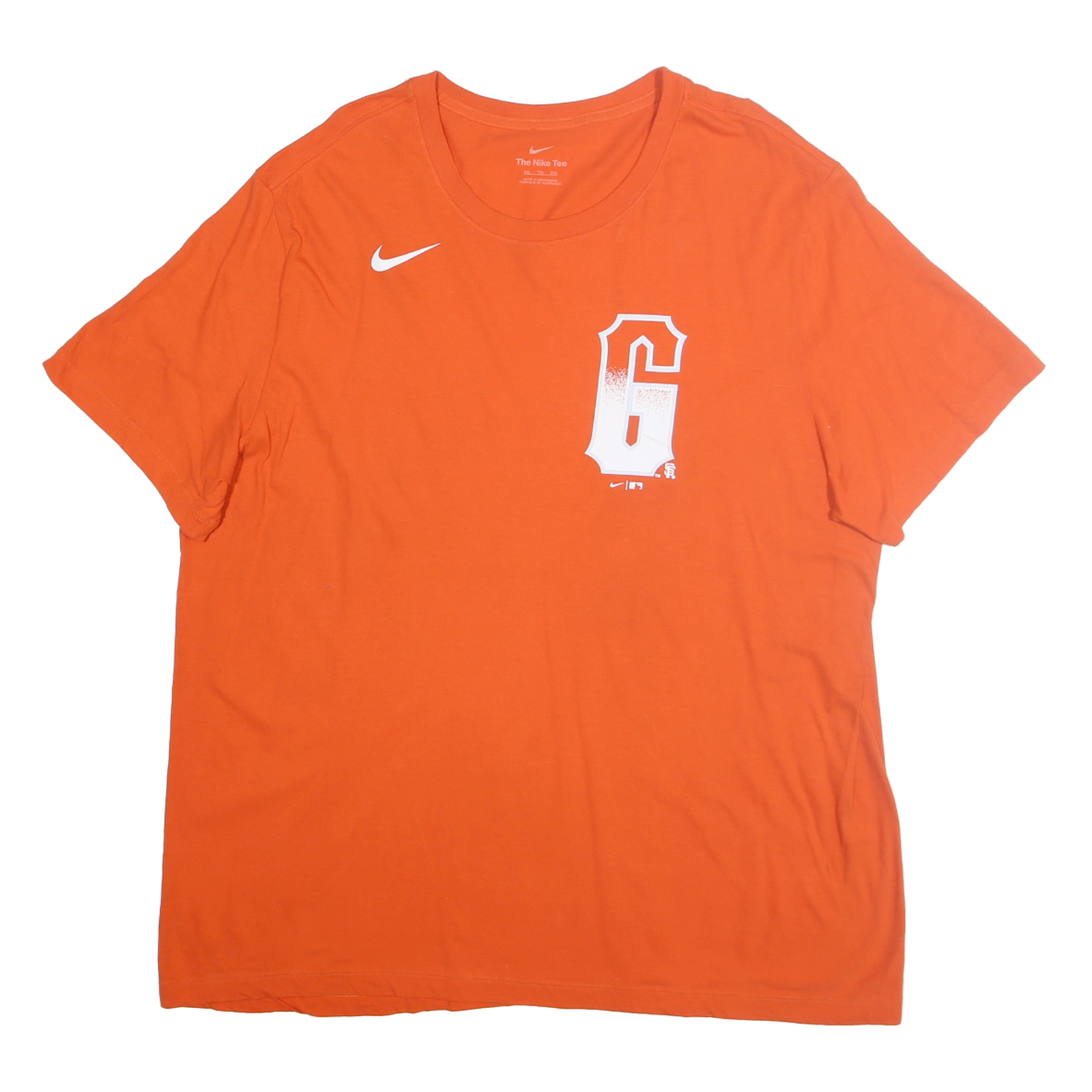 NIKE Womens Orange Graphic T-Shirt 2XL Short Sleeve Crew Neck Sports Casual