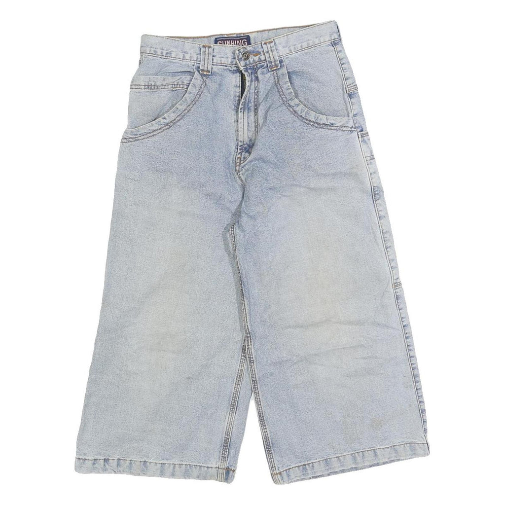 SUNHING Womens Denim Casual Blue XS W26 Wide Leg Cotton Blend Shorts