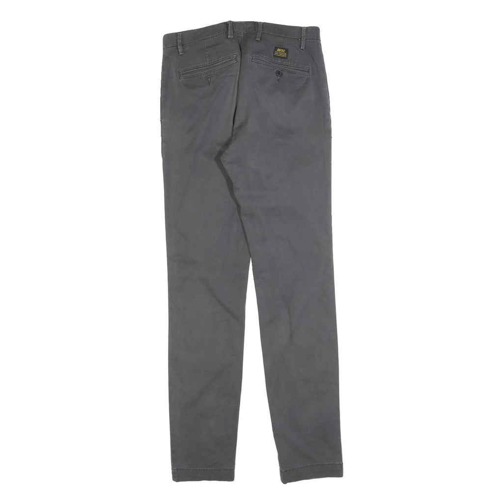 RIFLE Womens Cotton Blend Grey Slim Straight Trousers W30 L32 Stylish