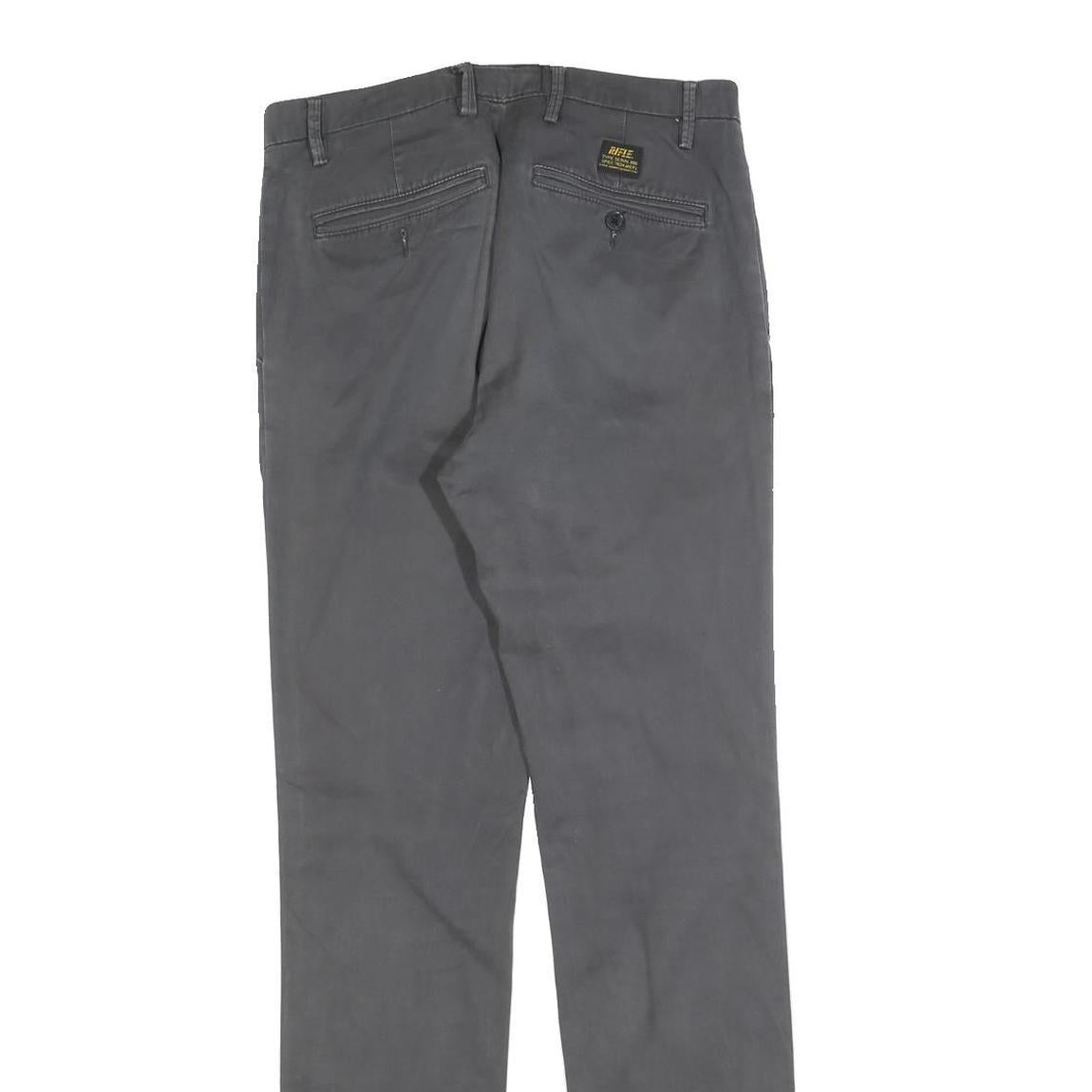 RIFLE Womens Cotton Blend Grey Slim Straight Trousers W30 L32 Stylish