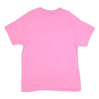 GILDAN Mens Pink White Silver Legacy Graphic T-Shirt L Short Sleeve Crew Neck