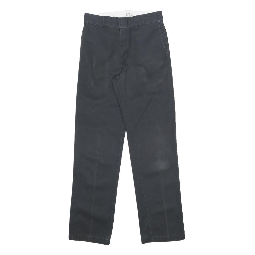 DICKIES Mens Cotton Blend Black Regular Straight Trousers W30 L34 Workwear