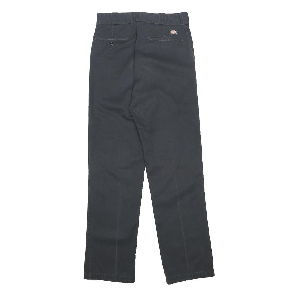 DICKIES Mens Cotton Blend Black Regular Straight Trousers W30 L34 Workwear