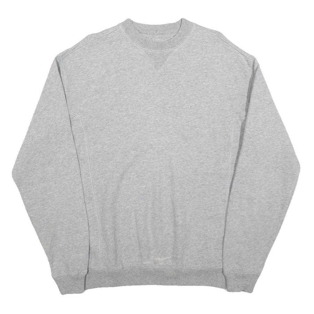 FILA Mens Grey Cotton Blend Crew Neck L Sweatshirt Classic Logo