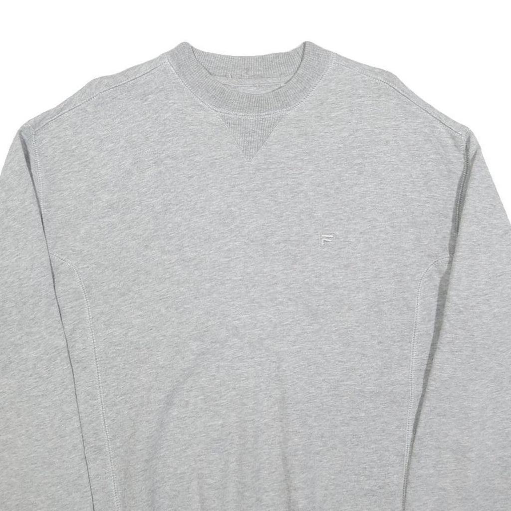 FILA Mens Grey Cotton Blend Crew Neck L Sweatshirt Classic Logo