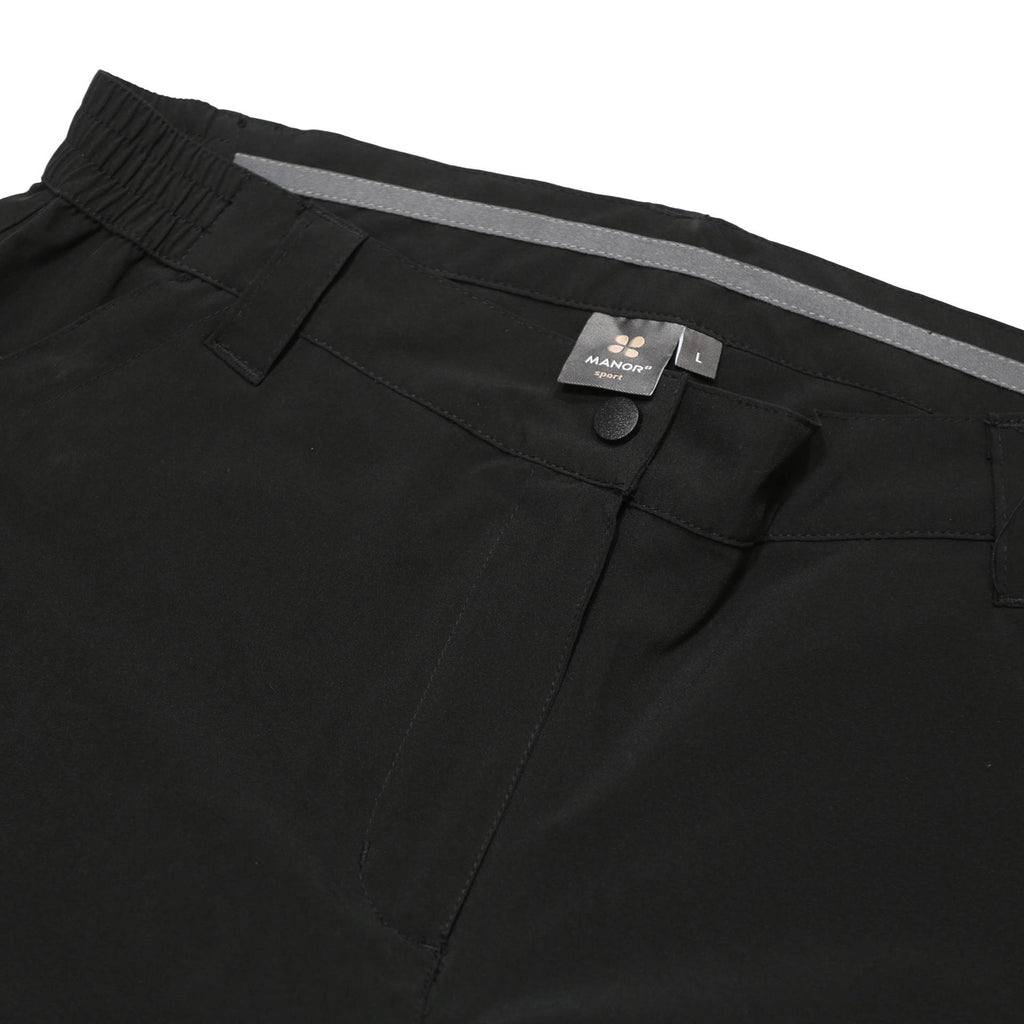 MANOR Womens Polyester Blend Black Regular Fit Straight Leg Trousers W32 L31