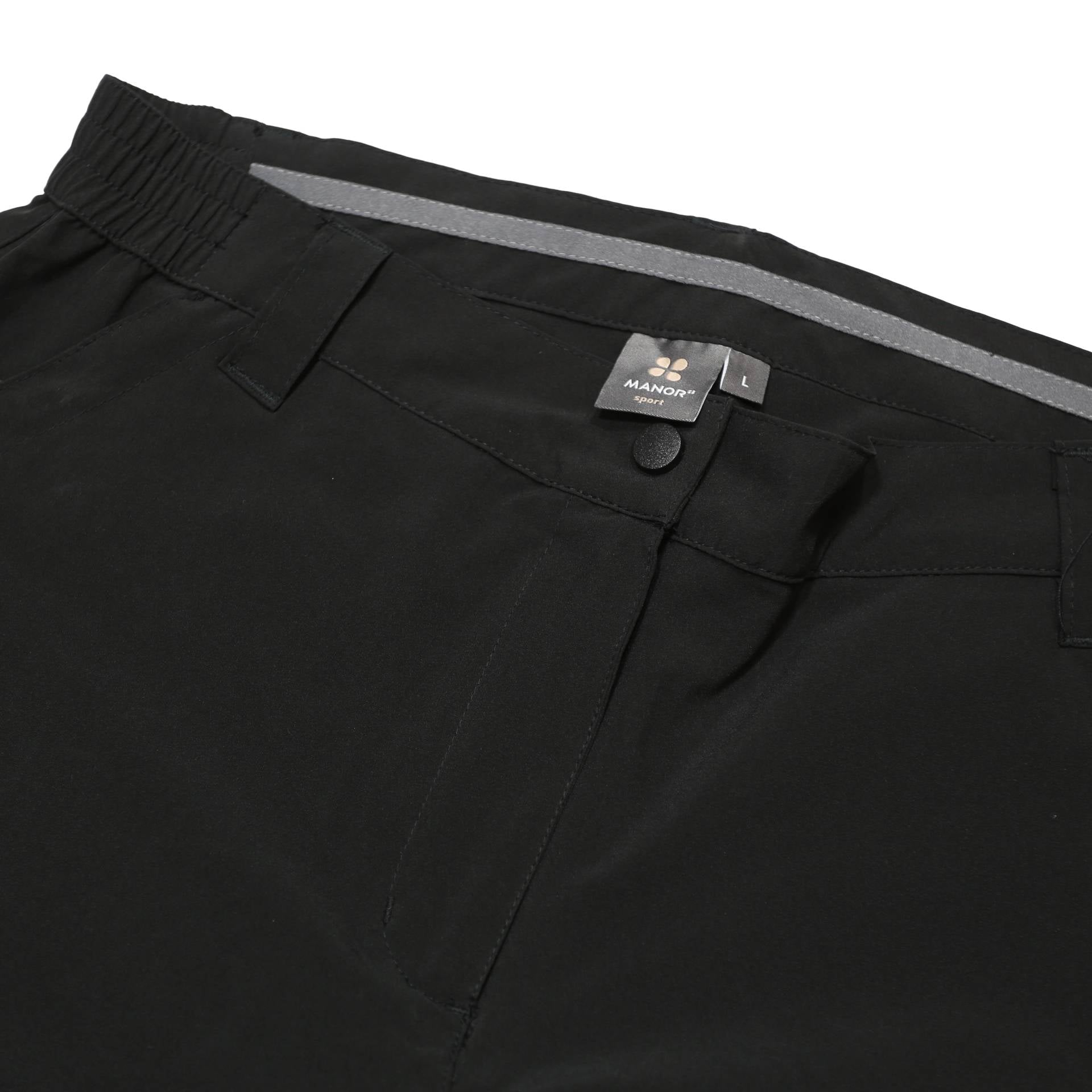 MANOR Womens Polyester Blend Black Regular Fit Straight Leg Trousers W32 L31