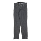 Black Slim Mens Jeans Cotton Blend Denim W32 L34 Stitch Detail Zip Closure