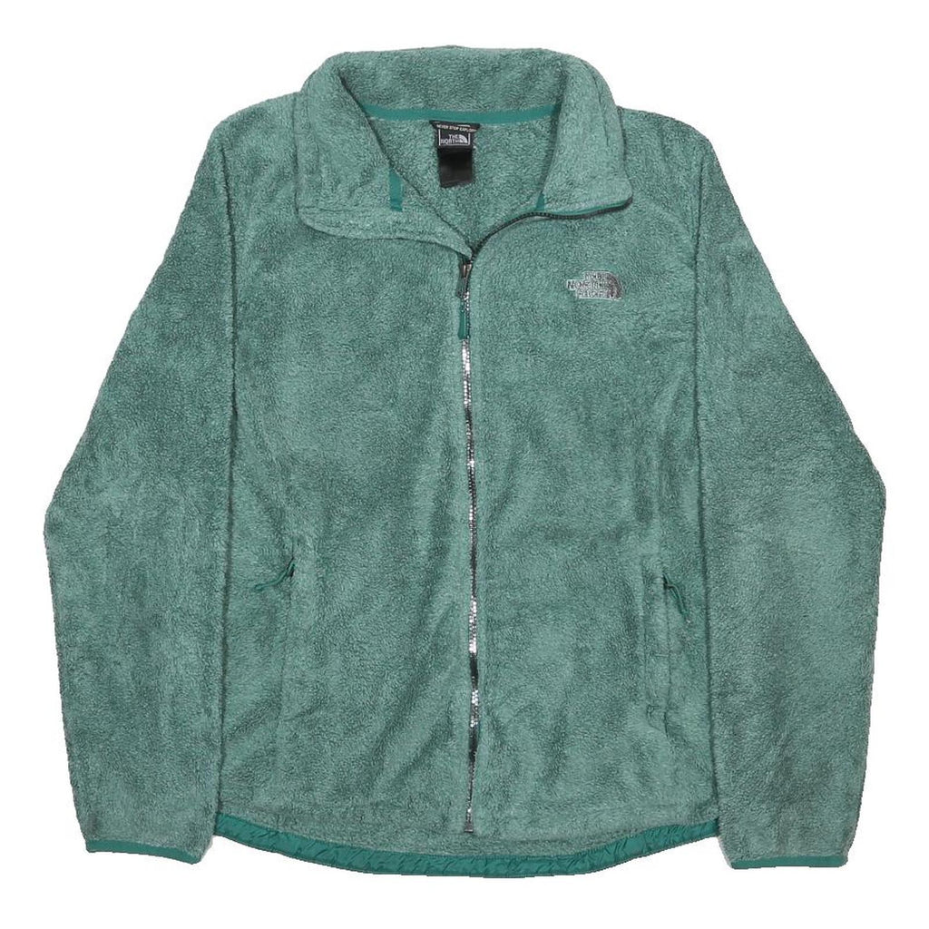 THE NORTH FACE Womens Green Fleece Zip Jacket L Polyester Outdoor Casual Warm