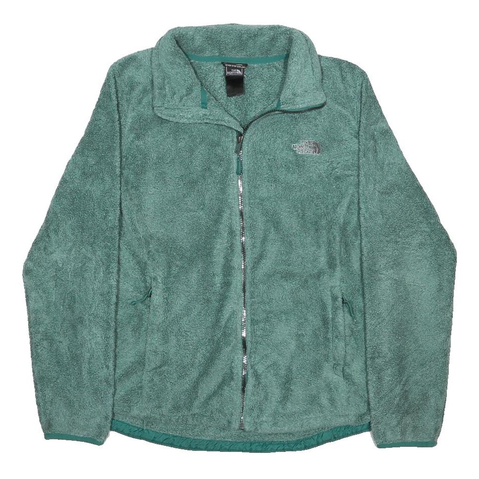 THE NORTH FACE Womens Green Fleece Zip Jacket L Polyester Outdoor Casual Warm