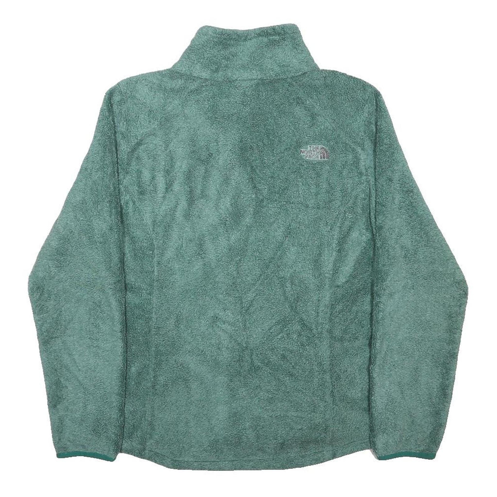 THE NORTH FACE Womens Green Fleece Zip Jacket L Polyester Outdoor Casual Warm