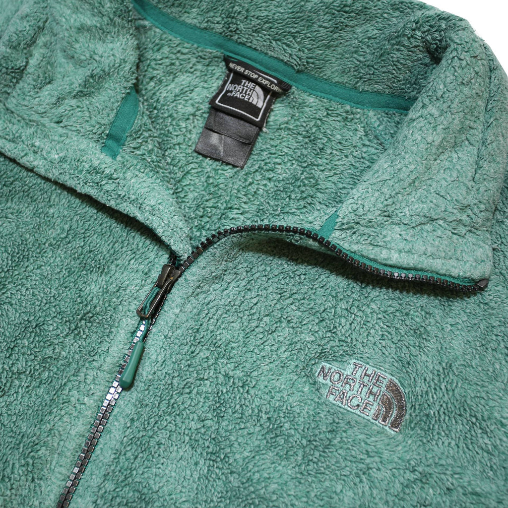 THE NORTH FACE Womens Green Fleece Zip Jacket L Polyester Outdoor Casual Warm
