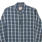 WRANGLER Mens Shirt Blue Check Long Sleeve L