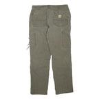 CARHARTT Mens Jeans Beige Regular Straight Cotton Blend W33 L32 Workwear Zip