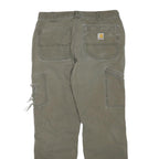 CARHARTT Mens Jeans Beige Regular Straight Cotton Blend W33 L32 Workwear Zip