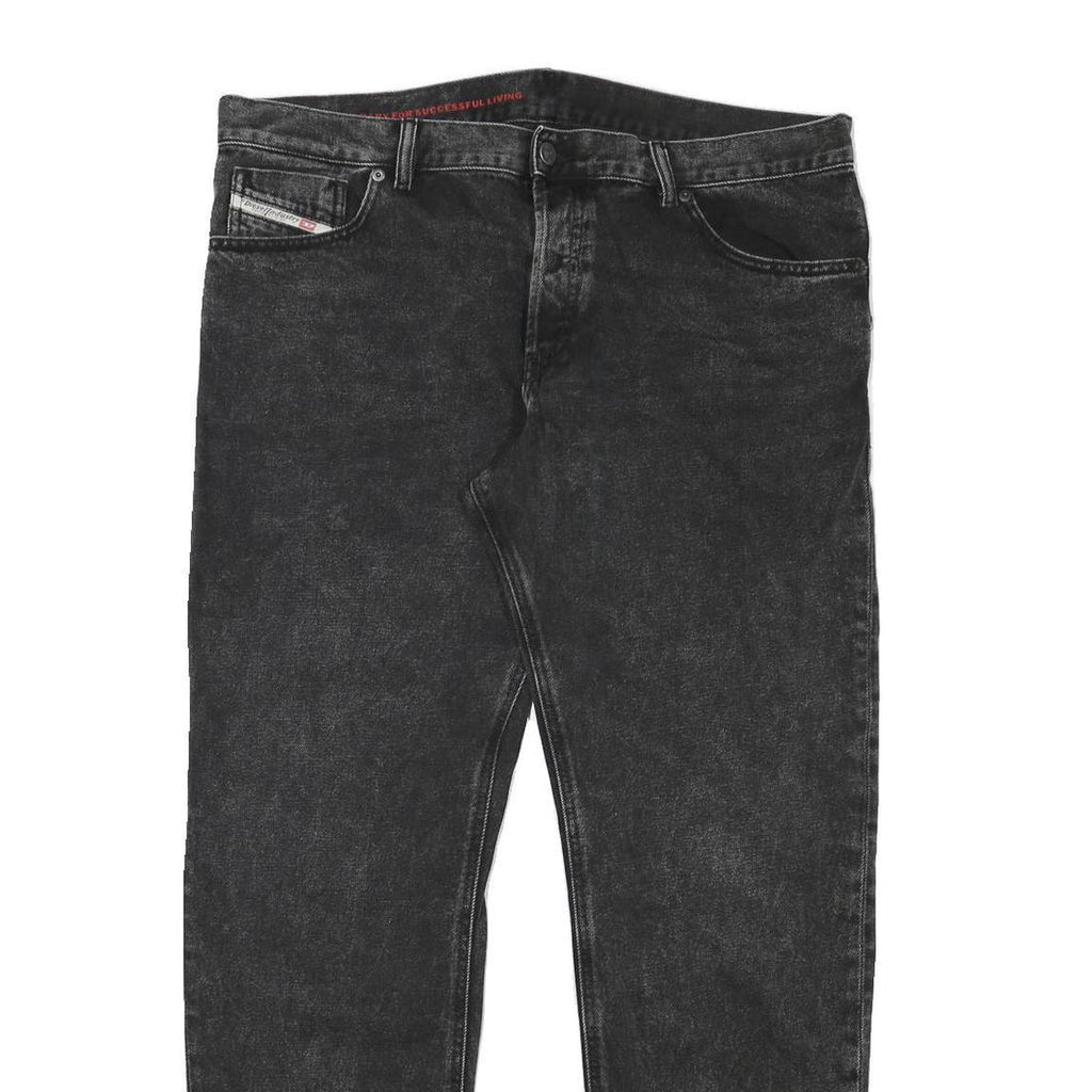 DIESEL Mens Jeans Black Regular Straight Denim Medium W39 L31 Cotton Blend Zip