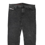 DIESEL Mens Jeans Black Regular Straight Denim Medium W39 L31 Cotton Blend Zip