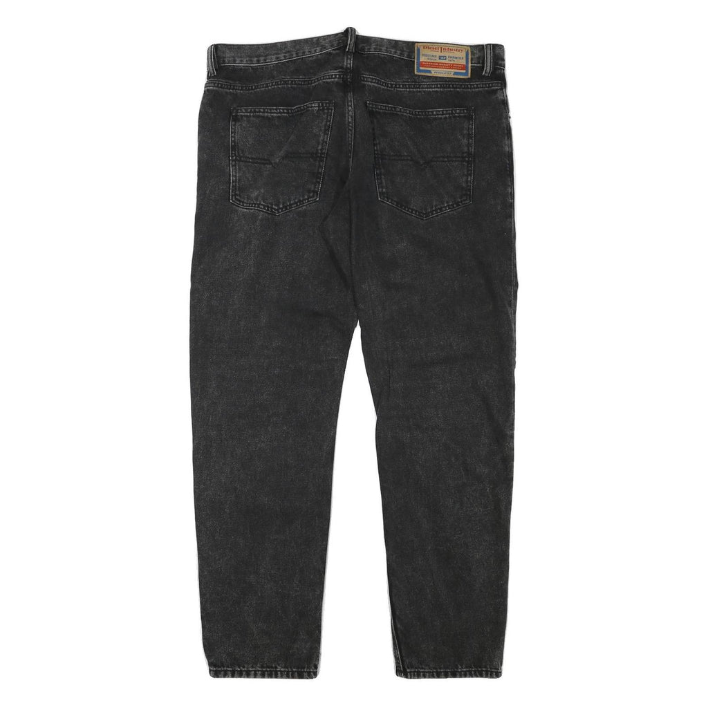 DIESEL Mens Jeans Black Regular Straight Denim Medium W39 L31 Cotton Blend Zip