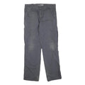 CARHARTT Mens Cotton Blend Grey Regular Cargo Trousers W36 L34 Workwear Zip