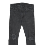 LEVI'S 510 Mens Jeans Black Slim Skinny Denim Medium W34 L27 Ripped Detail